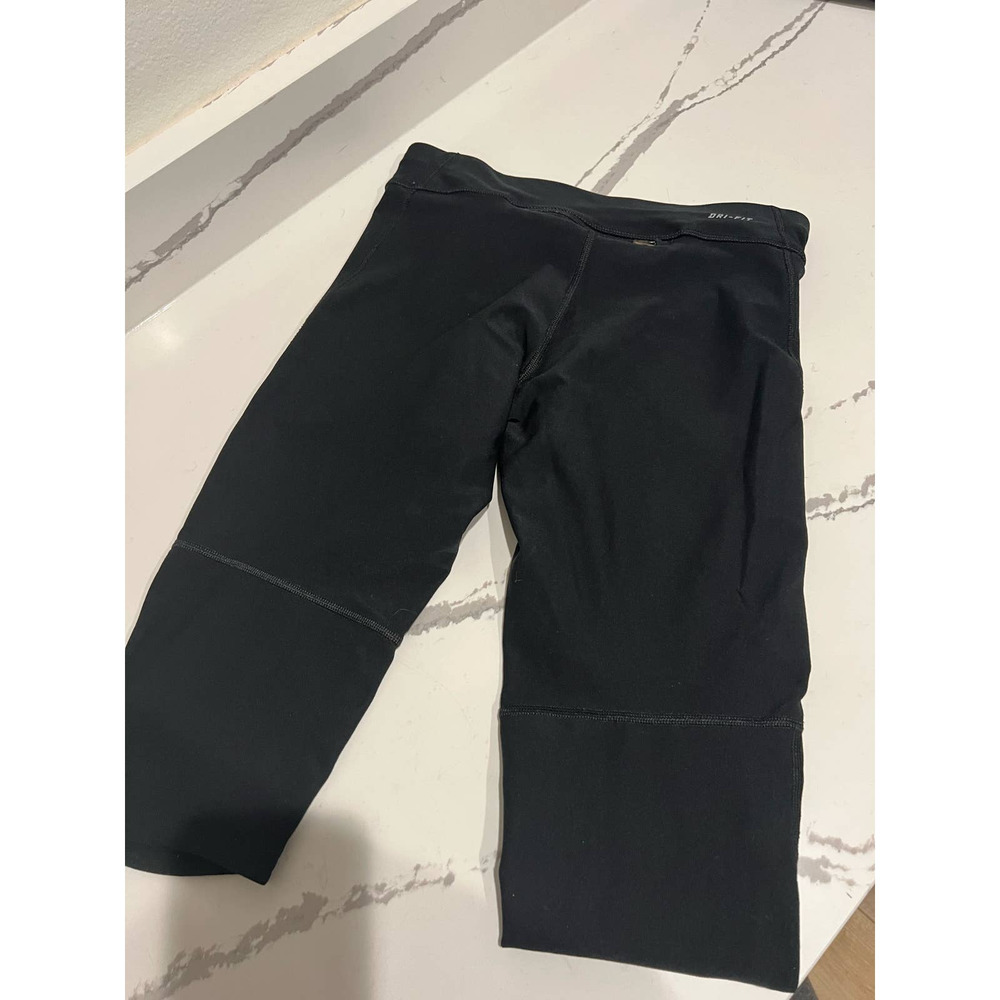 Nike Dri Fit Mid Rise Women's Cycling Shorts Black Size Small 15" inseam - Picture 2 of 4